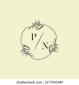 PN wedding initial logo letters in high quality professional design that will print well across any print media