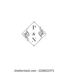 PN wedding initial logo letters in high quality professional design that will print well across any print media