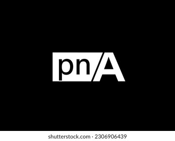 PNA Logo and Graphics design vector art, Icons isolated on black background