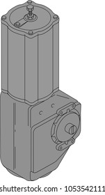 Pneumatic cylinder actuator, grayscale vector