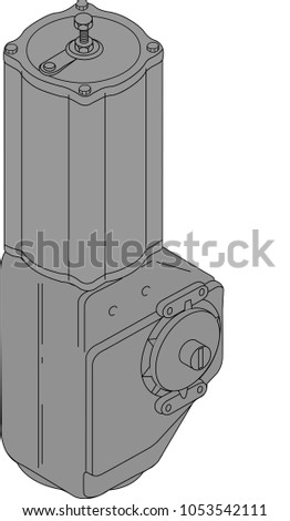 Pneumatic cylinder actuator, grayscale vector
