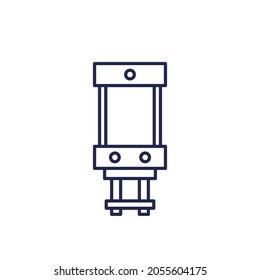 pneumatic cylinder line icon, vector