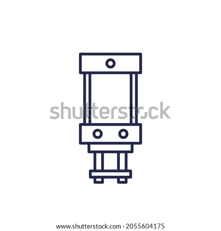 pneumatic cylinder line icon, vector