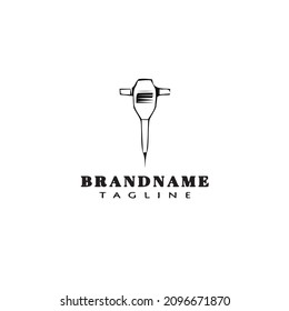 icono de diseño del logotipo de la caricatura de perforación neumática plantilla moderna ilustración del vector