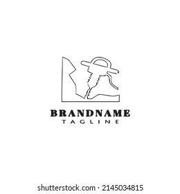diseño del logotipo de la caricatura de perforación neumática icono plantilla moderna vector plano