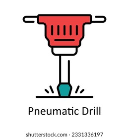 Pneumatic Drill Filled Outline Icon Design illustration. Home Repair And Maintenance Symbol on White background EPS 10 File