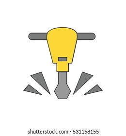 Pneumatic Drill Icon Vector Illustration