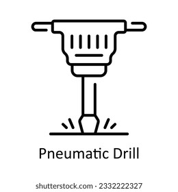 Pneumatic Drill Outline Icon Design Illustration. Heimreparatur- und Wartungssymbol auf weißem Hintergrund - EPS10-Datei