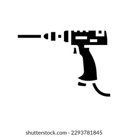 pneumatic drill tool work glyph icon vector. pneumatic drill tool work sign. isolated symbol illustration