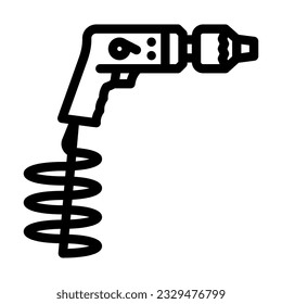 vector de icono de línea de trabajo de la herramienta de perforación neumática. signo de trabajo de la herramienta de perforación neumática. símbolo de contorno aislado ilustración negra