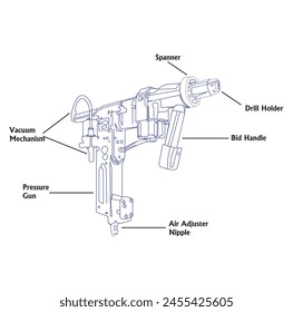 Pneumatic Gun Vector Art Design