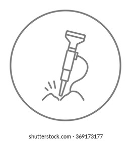 Pneumatic hammer drill line icon.