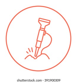 Symbol für eine pneumatische Hammer-Bohrlinie.
