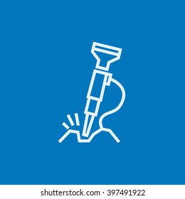 Pneumatic hammer drill line icon.