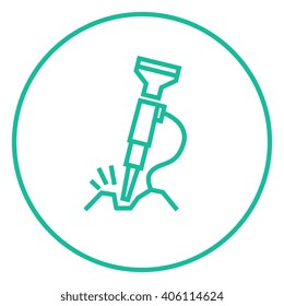 Pneumatic hammer drill line icon.