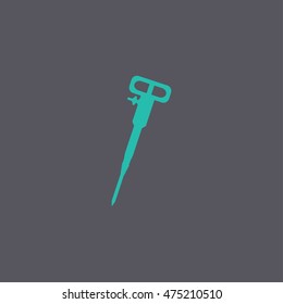 Pneumatic hammer drill line icon for web, mobile and infographics.
