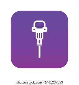 Pneumatic hammer icon digital purple for any design isolated on white vector illustration