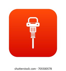 Pneumatic hammer icon digital red for any design isolated on white vector illustration
