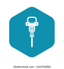 Pneumatic hammer icon in simple style isolated vector illustration