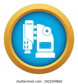 Pneumatic hammer machine icon blue vector isolated on white background for any design