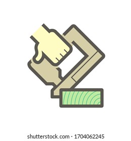 Construcción de suelos de madera y diseño de iconos vectoriales neumáticos Staplers y Nailers.