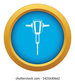 Pneumatic plugger hammer icon blue vector isolated on white background for any design