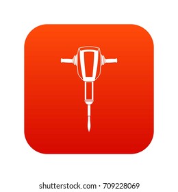 Pneumatic plugger hammer icon digital red for any design isolated on white vector illustration