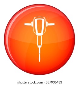 Pneumatic plugger hammer icon in red circle isolated on white background vector illustration