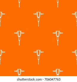 Pneumatic plugger hammer pattern repeat seamless in orange color for any design. Vector geometric illustration
