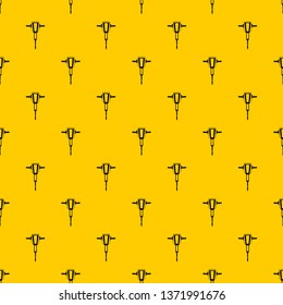 Pneumatic plugger hammer pattern seamless vector repeat geometric yellow for any design