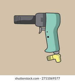 Ilustración vectorial neumática de la pistola del remache