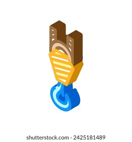 vector de icono isométrico de vehículo de construcción de rodillos neumáticos. signo de vehículo de construcción de rodillos neumáticos. ilustración de símbolo aislado