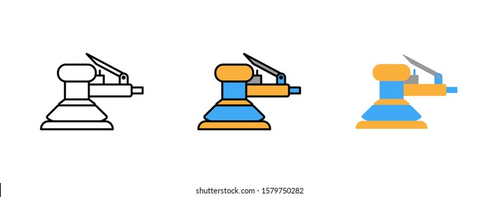 pneumatic sander icon set isolated on white background for web design