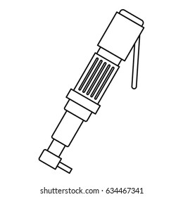 Pneumatic screwdriver icon in outline style isolated vector illustration