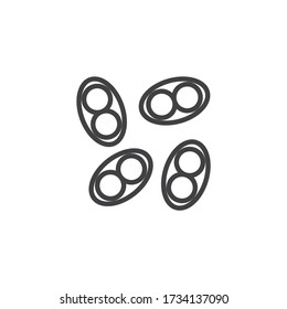 Pneumococcal Infection line icon. linear style sign for mobile concept and web design. Pneumococcus bacteria cell outline vector icon. Symbol, logo illustration. Vector graphics