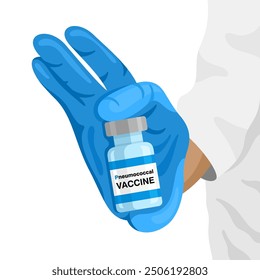 Pneumococcal vaccine bottle vector illustration