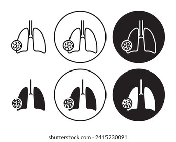 Pneumonia Bacterium Vector Illustration Set. Asthma and Bacterium Inflammation Sign Suitable for Apps and Websites UI Design Style.
