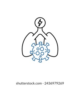 In: Pneumonia Concept Line Icon. Einfache Elementdarstellung. Pneumonie-Konzept Entwurf der Umrisssymbole.