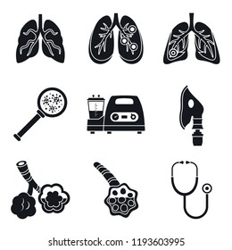 Pneumonia day icon set. Simple set of pneumonia day vector icons for web design on white background