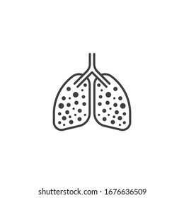 Pneumonia icon design isolated on white background. Vector illustration