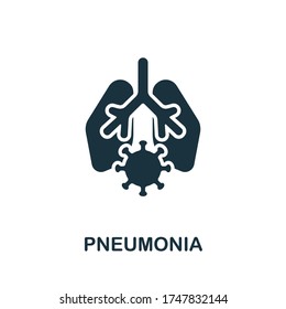 Icono de neumonía. Elemento sencillo de la colección de coronavirus. Icono de neumonía creativa para diseño web, plantillas, infografías y más