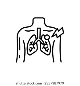 Icono de neumonía en vector. Ilustración