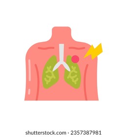 Icono de neumonía en vector. Ilustración