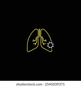 Icono de neumonía Ilustración vectorial Editable