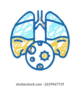 pneumonia inflammation doodle icon sketch vector. pneumonia inflammation sign. isolated symbol illustration