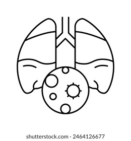 pneumonia inflammation line icon vector. pneumonia inflammation sign. isolated contour symbol black illustration