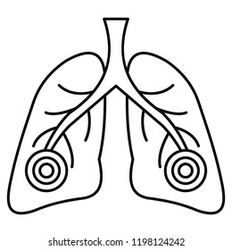 Pneumonia lungs icon. Outline illustration of pneumonia lungs vector icon for web design isolated on white background