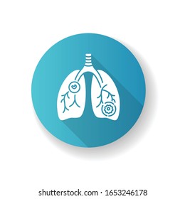 Pneumonia RGB Farbsymbol. Gefährliche Atemwegserkrankungen, Lungenerkrankungen. Medizinische Diagnose, Virologie. Streptokokken-Infektion, Mycoplasma-Bakterien. Infizierte Lungensilhouette RGB Farbgrafik