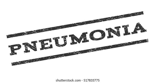 Pneumonia watermark stamp. Text caption between parallel lines with grunge design style. Rubber seal stamp with unclean texture. Vector gray color ink imprint on a white background.