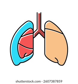 pneumothorax disease color icon vector. pneumothorax disease sign. isolated symbol illustration